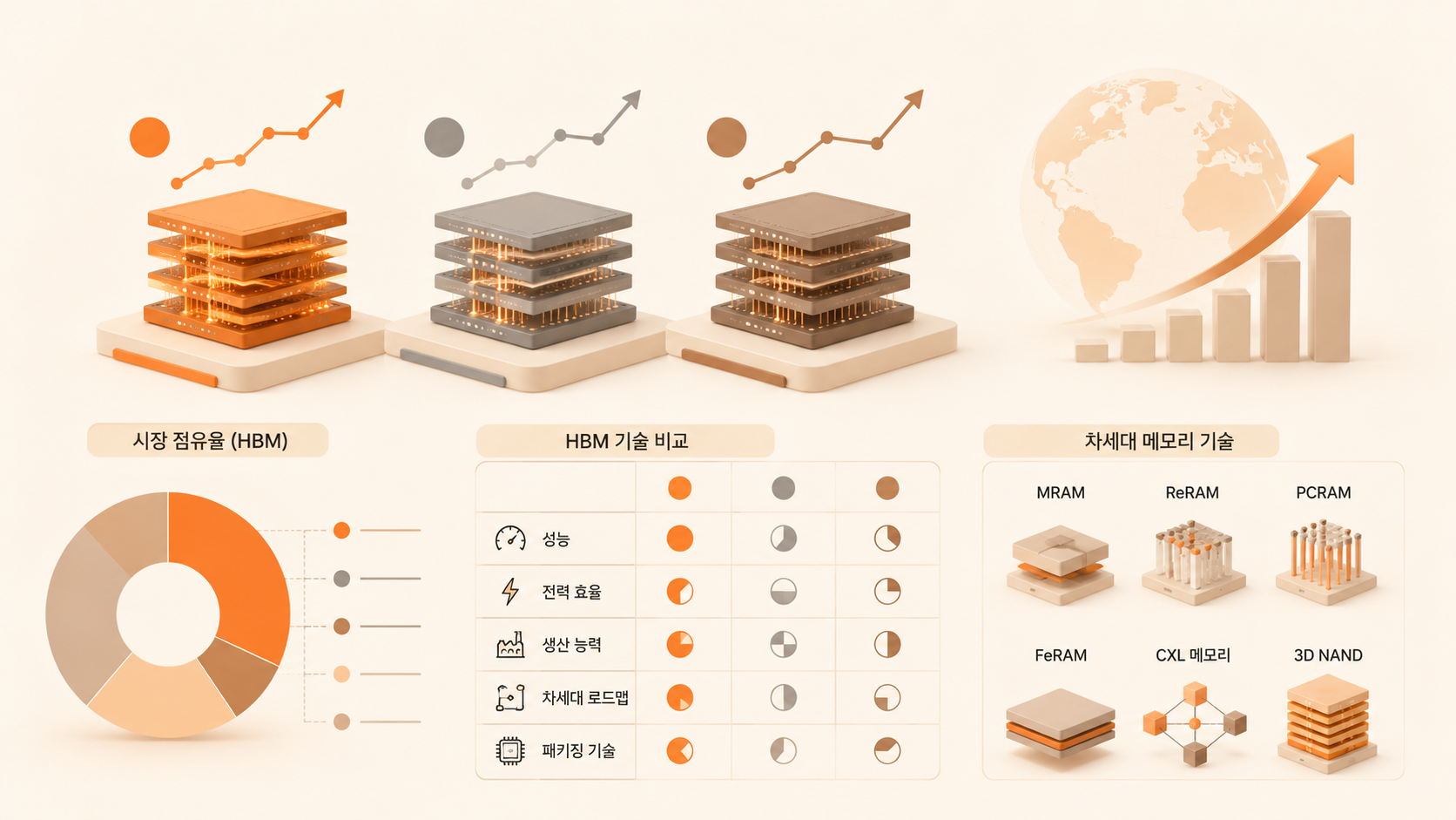 HBM 시장 점유율 및 삼성전자 마이크론 차세대 메모리 경쟁