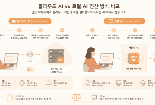 AI가 이미지를 만들 때 내 컴퓨터의 힘일까, AI 서버의 힘일까?
